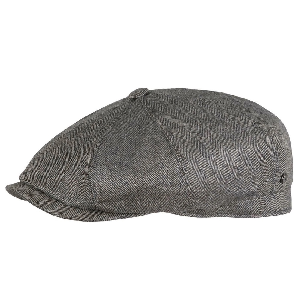 NWT Stetson Herringbone Brown Hatteras Newsboy Cap 55cm